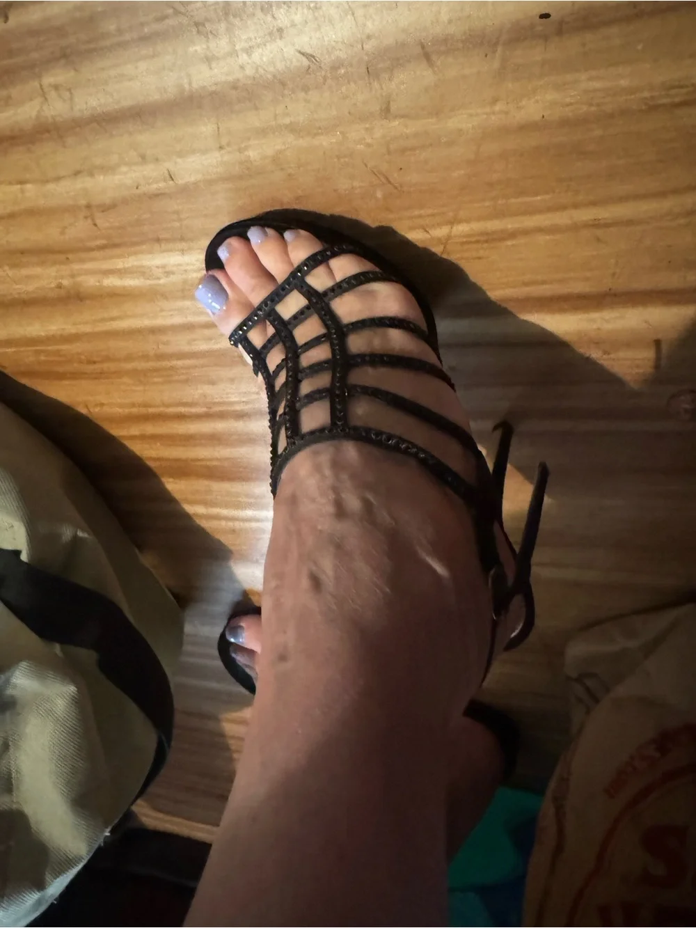 Black Strappy Open-Toe Heeled Sandals for Women